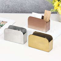 Stainless Steel Square Tissue Box Holder for Dining Tables and Counters