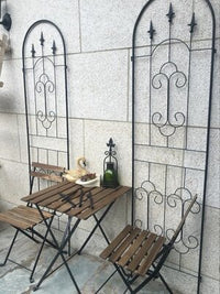 European Style Wrought Iron Plant Climbing Trellis for Roses and Flowers, Outdoor Garden Screen