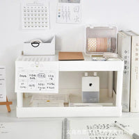 Multi-layer Desktop Storage Rack for Kitchen, Bathroom, and Cosmetics - White Plastic Organizer