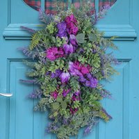 Spring Tulip and Hyacinth Wreath for Front Door Decor