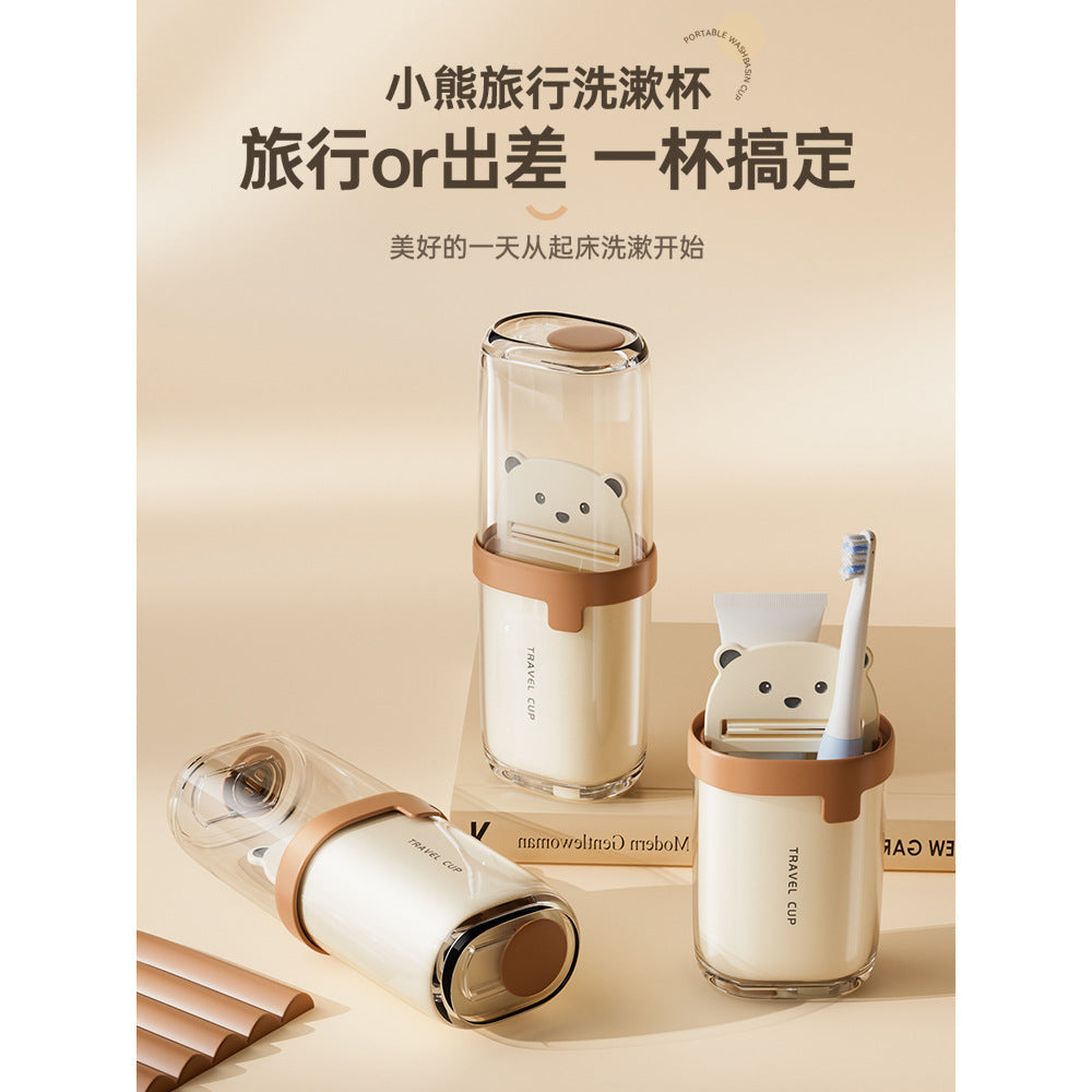Portable Travel Toothbrush Holder and Mouthwash Cup Set