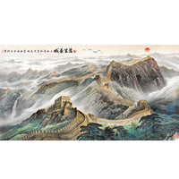 5d钻石画2022新款满钻客厅万里长城水晶砖石画山水风景十字绣2021
