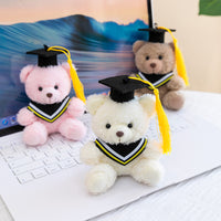 Graduation Teddy Bear Plush Keychain with Doctoral Cap, 10cm