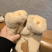 Plush Cat Paw Winter Gloves for Women - Warm, Windproof, and Thickened for Cycling
