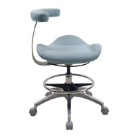 Ergonomic Saddle Stool with Backrest for Dental, Salon, Lab, and Office Use