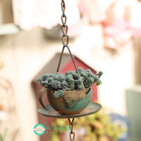 Vintage Cast Iron Wind Chime Garden Decor - Teacup & Teapot Design for Outdoor Patio