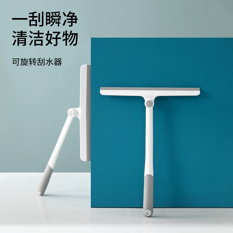 FaSoLa Rotatable Window Squeegee with Scraper for Bathroom and Home Glass Cleaning