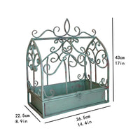American Retro Outdoor Rust-Proof Iron Birdcage Tray Plant Stand for Patio Balcony Garden Wedding Decor