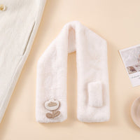 Korean Style Plush Winter Scarf for Kids and Adults - Windproof & Warm