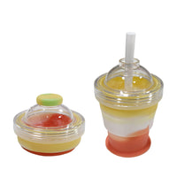 2-in-1 Portable Silicone Ice Ball Maker and Drinking Bottle with Straw for Summer Outdoor Use