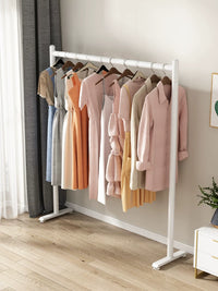 Heavy-Duty Single Rod Garment Rack for Balcony and Indoor Use
