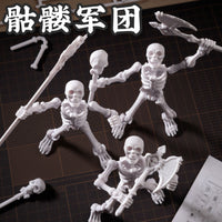 Articulated Skeleton Figure Building Blocks Set with Weapons