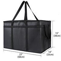 Insulated Reusable Grocery Cooler Bag for Food Delivery, Travel, Camping, and Picnics
