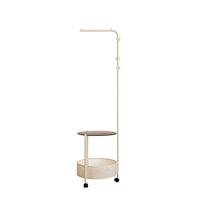Floor-Standing Garment Rack with Integrated Bedside Cabinet, Movable Clothes Organizer