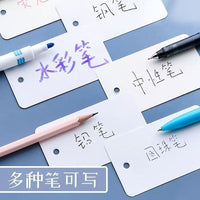 Blank Loose-Leaf Flashcards with Ring Buckle for English Vocabulary Learning