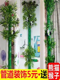 Artificial Bamboo & Birch Vine Pipe Cover Decoration for Indoor/Outdoor Use