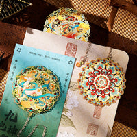 Dunhuang Style Metal Bookmark with Traditional Chinese Design, Nine-Colored Deer Flying Apsaras Creative Souvenir
