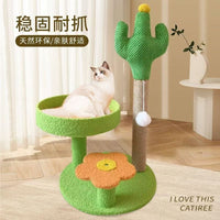 Cactus Cat Tree Condo with Scratching Post and Perch for Indoor Cats