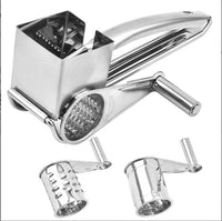 Hand-Crank Rotary Cheese Grater with Multiple Blades