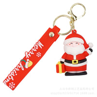 Cartoon Drip Glue Santa Claus Keychain Pendant Christmas Bag Ornament Gift