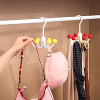 Rotating 6-Claw Hook Hanger for Hats, Bags, and Clothes - Door Back or Wardrobe Organizer