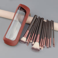7/11 Pcs Coffee Brown Makeup Brush Set with Soft Bristles for Foundation, Concealer, Eyeshadow, Lip, and Powder