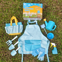 Kids' Garden Tool Set with Tote Bag, Watering Can, and Apron - Macaron Blue
