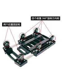 Foldable Portable Hand Truck with Telescopic Handle and Rubber Wheels for Home, Moving, and Cargo