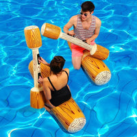 Inflatable Water Bumper Boats with Striking Sticks for Pool Games