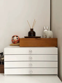 Large Capacity Desktop Jewelry and Cosmetic Storage Box with Drawers and Multi-layer Organizer