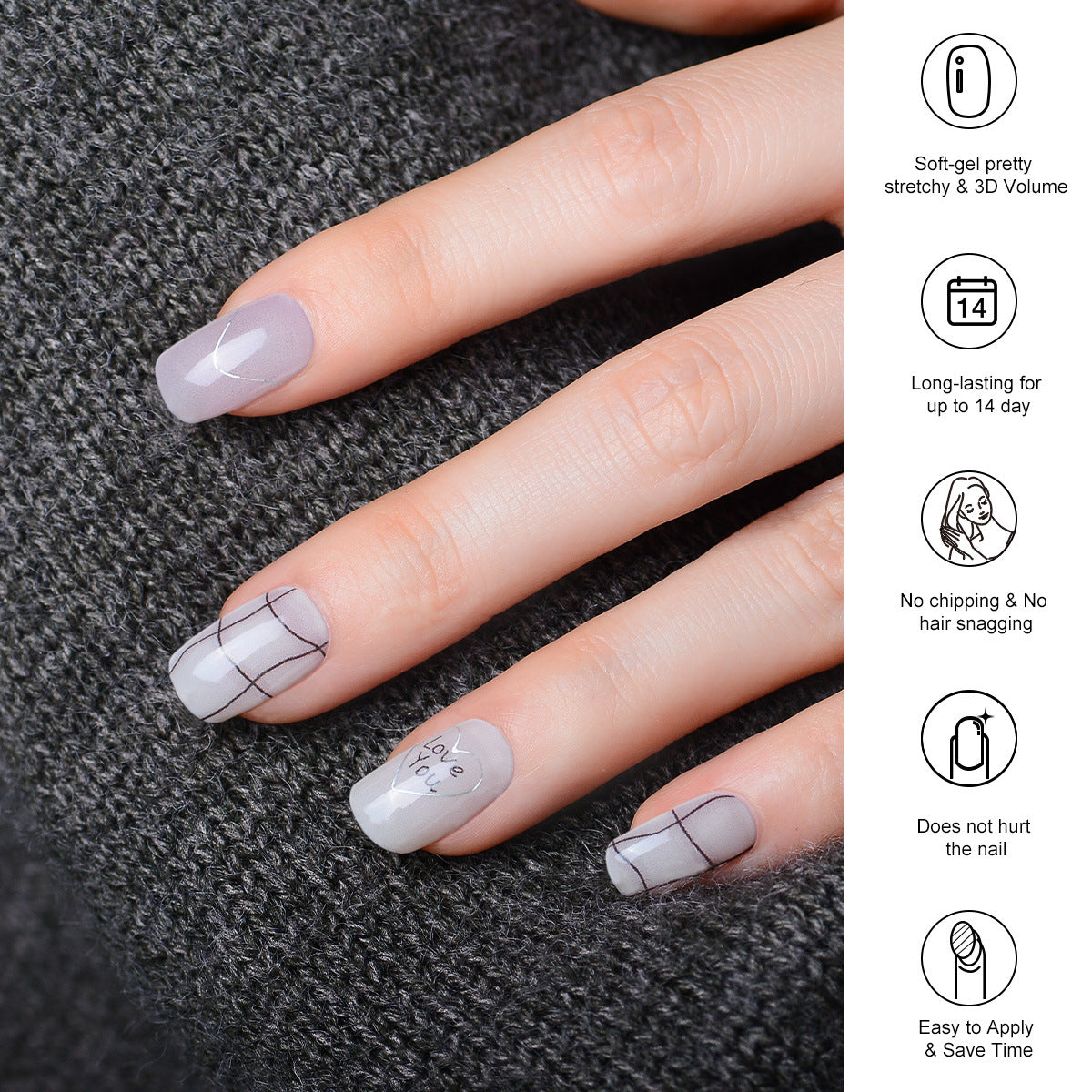 UV Gel Nail Wraps Semi-Cured Nail Art Stickers for Halloween & Christmas, Luminous