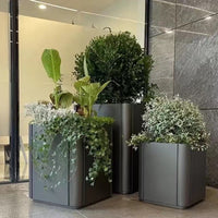 Outdoor Stainless Steel Planter Box Combination Garden Partition Flower Trough Square Metal Iron Art Flower Pot Courtyard Planter