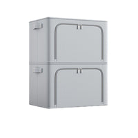 Oxford Fabric Steel Frame Storage Box Foldable Moisture-proof Organizer for Clothes