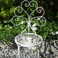 Vintage Iron Wire Miniature Chair Plant Stand for Outdoor Garden and Patio Decor