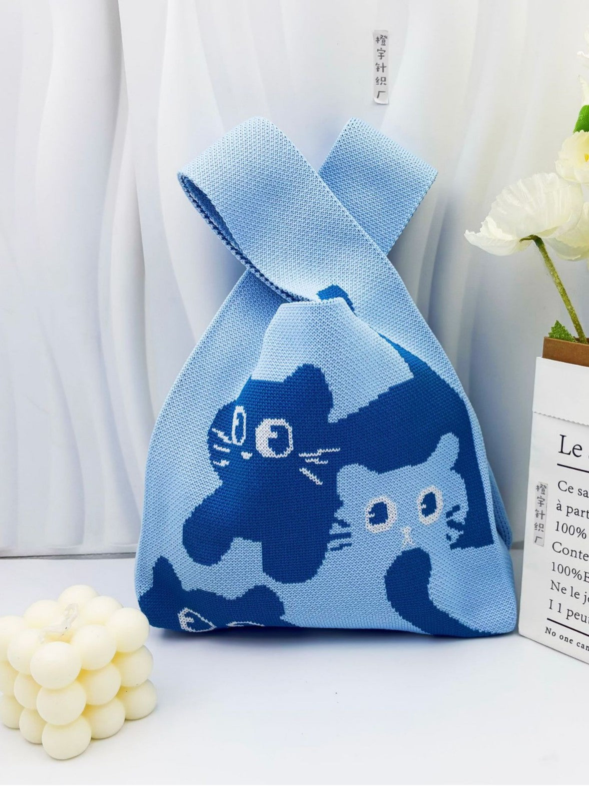 2025 Spring Korean Style Knitted Tote Bag Everyday Versatile Wrist Bag for Outings and Gifts