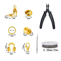 1200Pcs Crimp Beads with Crimping Pliers and Steel Wire for DIY Jewelry Making