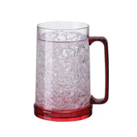 450ml Double Wall Freezer Beer Mug with Handle, Colorful Gel-Filled Chilling Cup