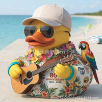 Hawaiian Style Duck with Guitar Parrot Resin Ornament Creative Home Decor Gift