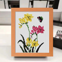 Kids' Sunflower Cross Stitch Kit for Beginners - DIY Embroidery with Optional Frame
