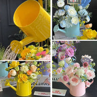 Kids' Garden Watering Can for Plants and Flowers, Durable Iron Art Sprinkler for Kindergarten Planting Areas