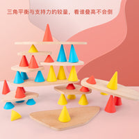 Wooden Stacking Tower Game for Color Recognition and Focus Training