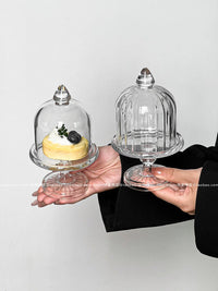Glass Cake Stand with Dome Cover for Buffet, Dessert, and Breakfast Display