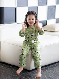 BabyStormi Kids Bamboo Cotton Double Gauze Pajama Set Long Sleeve Sleepwear for Boys and Girls