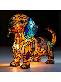 LED Night Light Animal Figurine Resin Craft Ornament with USB Power for Home Decor