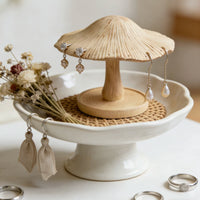 Naturalist Mushroom Jewelry Holder for Dresser & Desk, Earring Organizer & Display Stand, Creative Gift for Friends