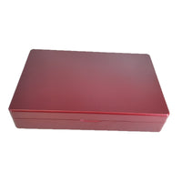 Wooden Display Case for Medals and Jewelry, Matte Red Finish