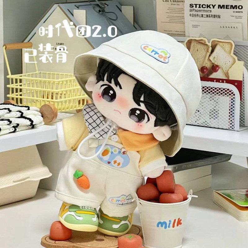 20cm Carrot-Themed Doll Clothes Set for Cotton Dolls, Cute Outfit for Idol Dolls