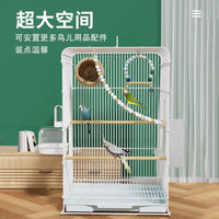 Large Metal Bird Cage for Parrots, Pigeons, Budgies, and Mynah Birds