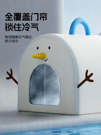 Pet Cooling House for Cats and Small Dogs, All-Season Enclosed Pet Bed with Ice Crystal Cooling