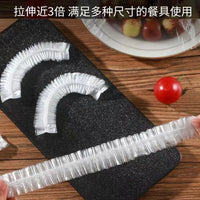 Disposable Food-Grade PE Plastic Wrap Covers for Bowls and Plates, Elastic Opening, Refrigerator Food Storage